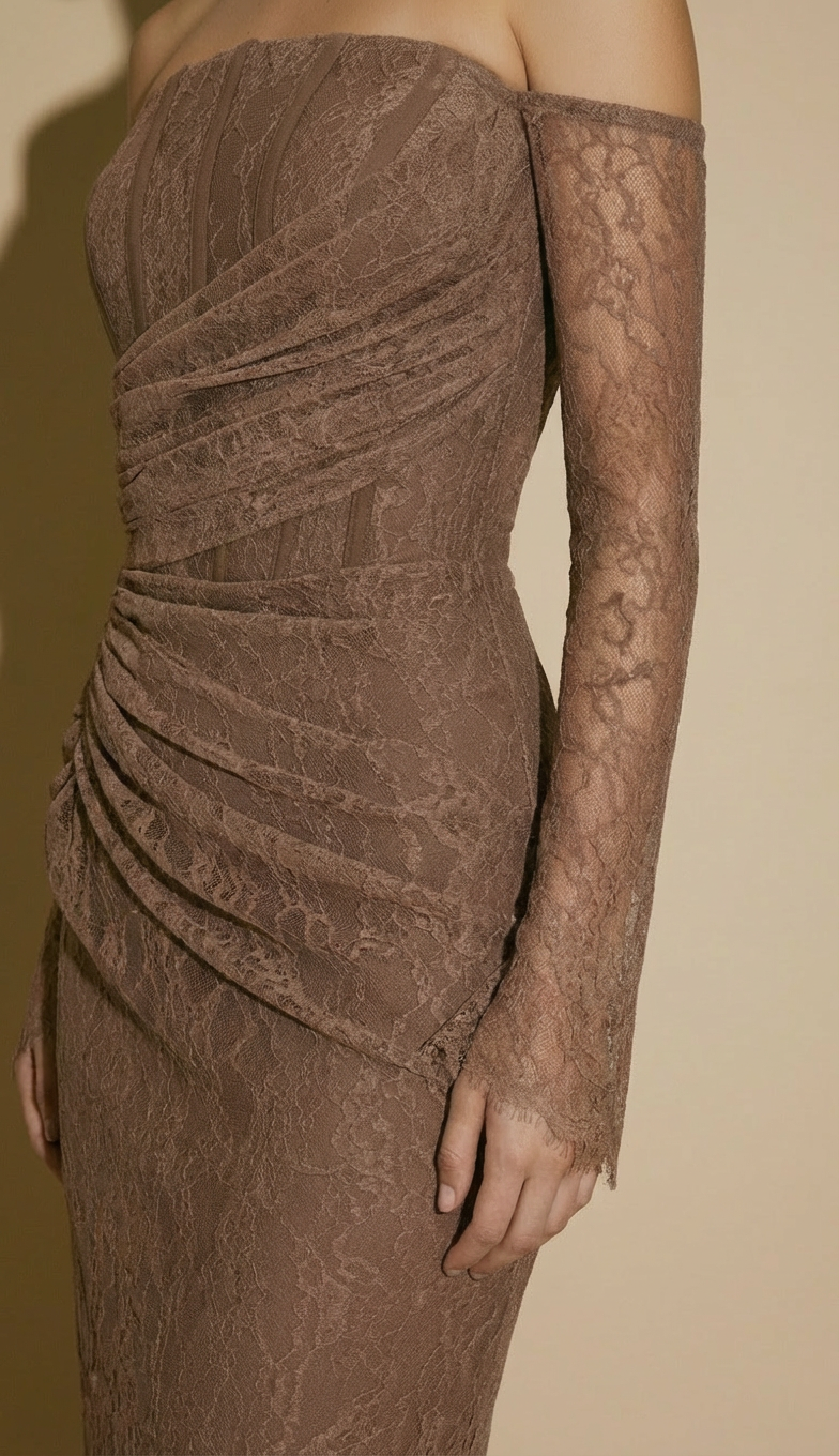 Abendkleid SAHRA in mocha