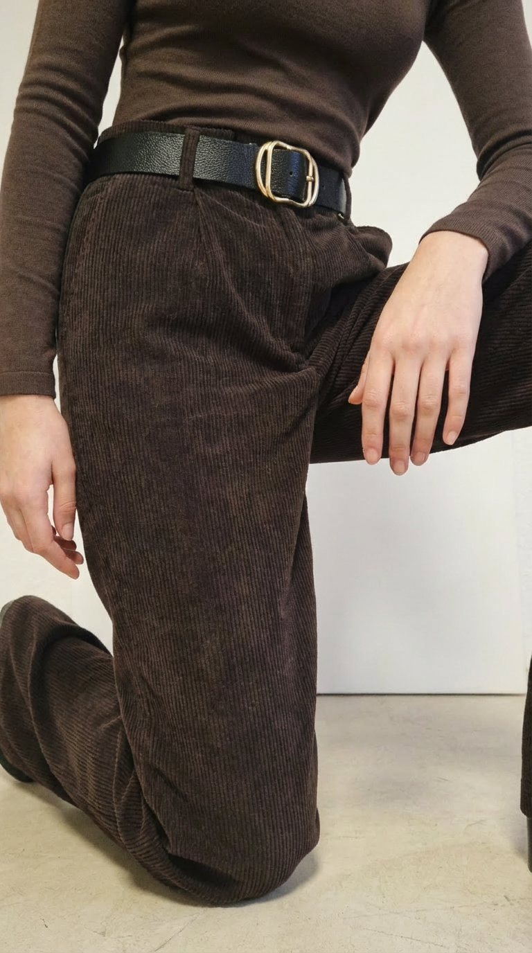 High Waist Cord Hose ELIRA