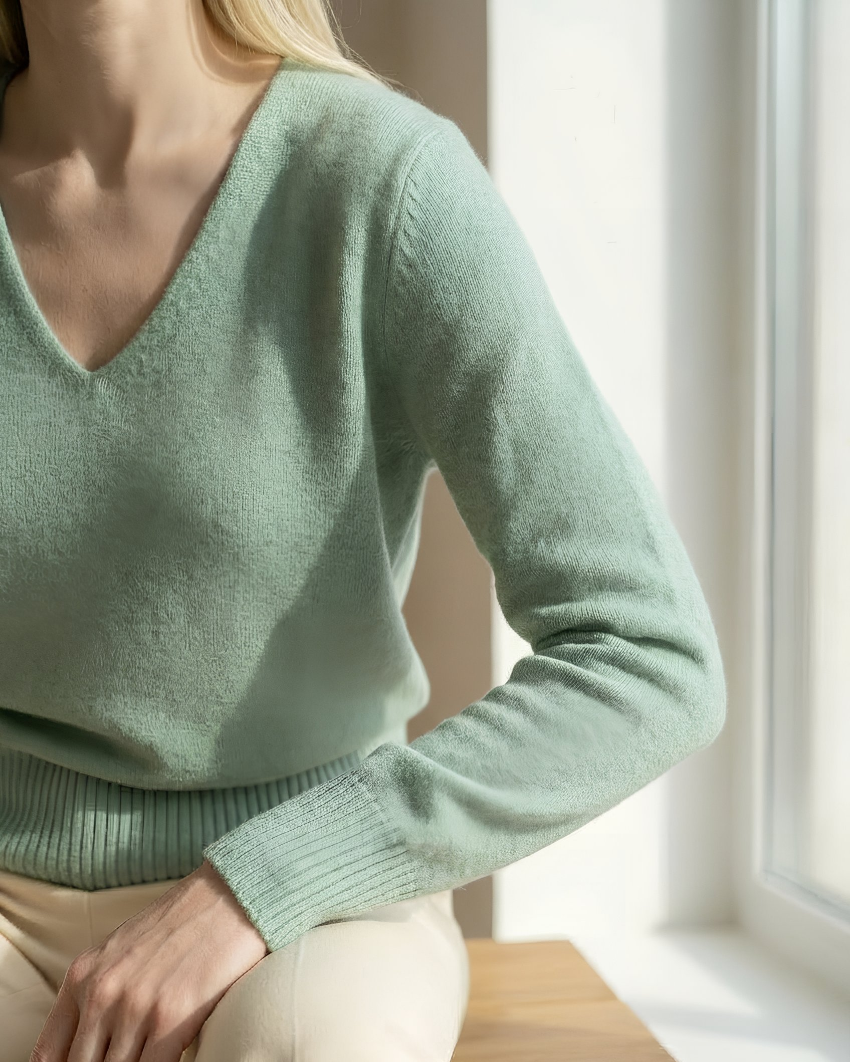 V-Neck Pullover MALIA - mint