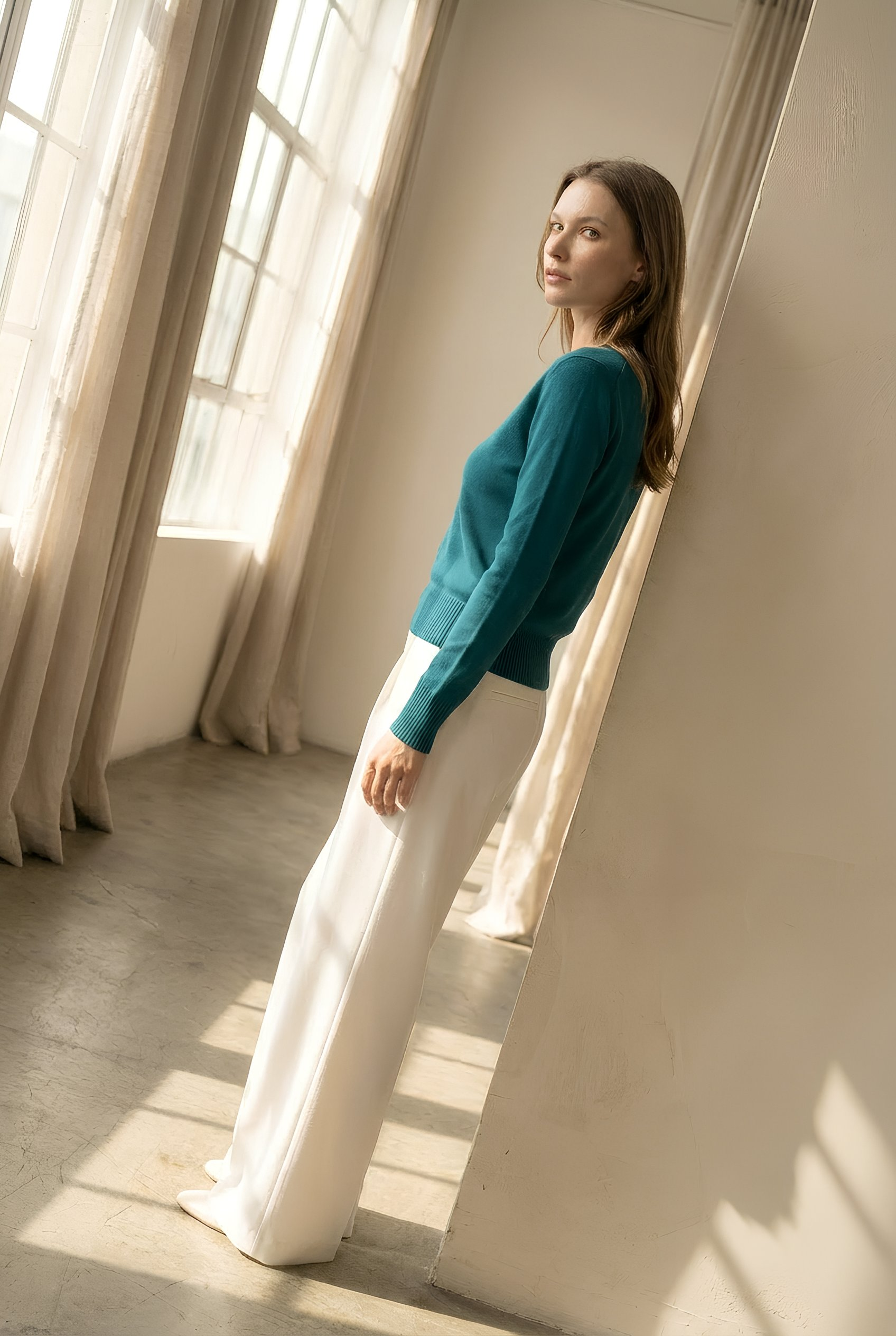 V-Neck Pullover MALIA - türkis