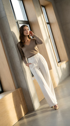 V-Neck Pullover MALIA - braun