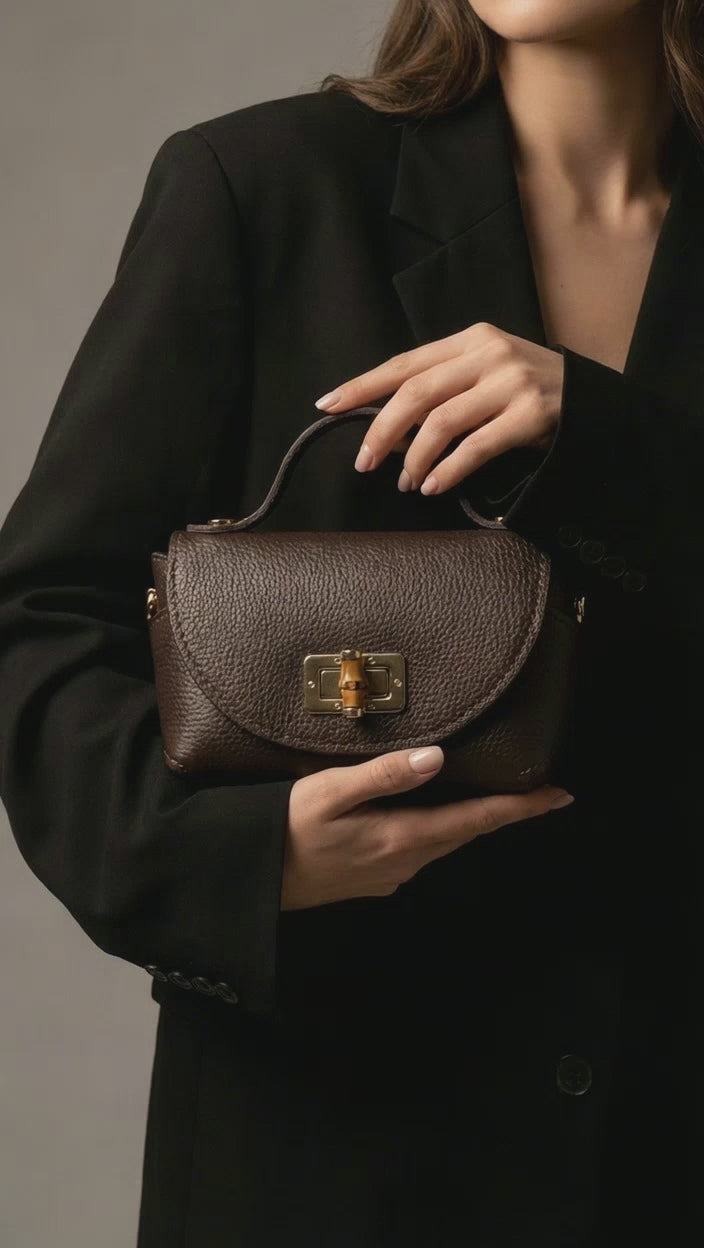 Ledertasche LUNA - dunkelbraun